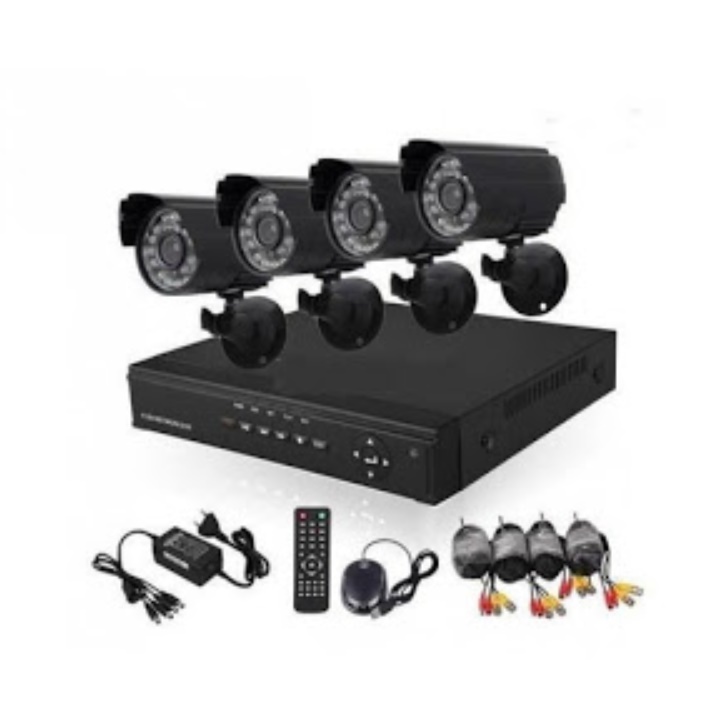 Sistem supraveghere CCTV - kit DVR 4 camere exterior/interior, cu HDMI, internet, infrarosu