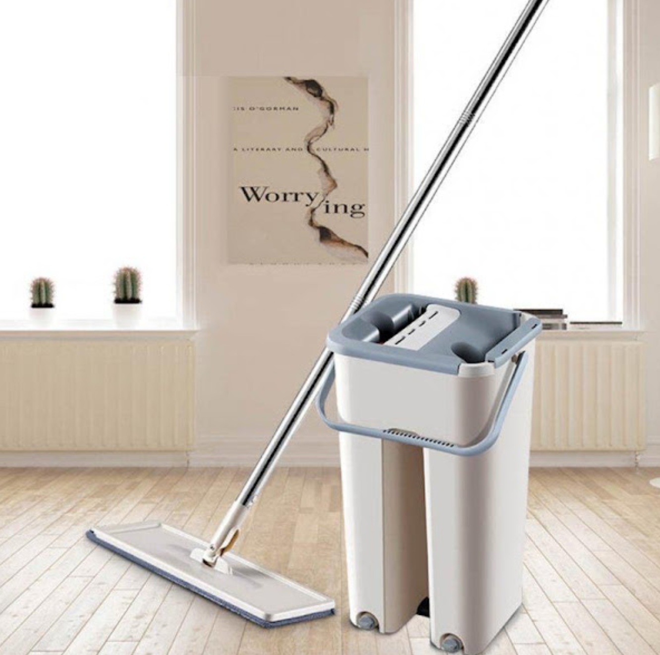 Sistem de curatare Flat Mop, mop pliabil cu galeata